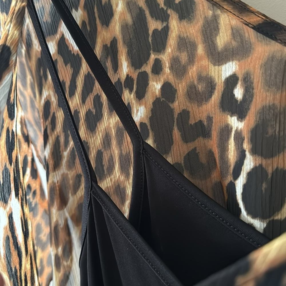 Express Sheer Lined Leopard Print Mini Dress Size… - image 6
